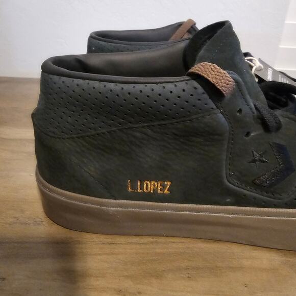 Converse Louie Lopez Pro Mid Shoes Leather Black Skate  Converse Louie Lopez Pro Mid Sneakers Men Sz 11.5 Black Laceup Grunge Skater NWT